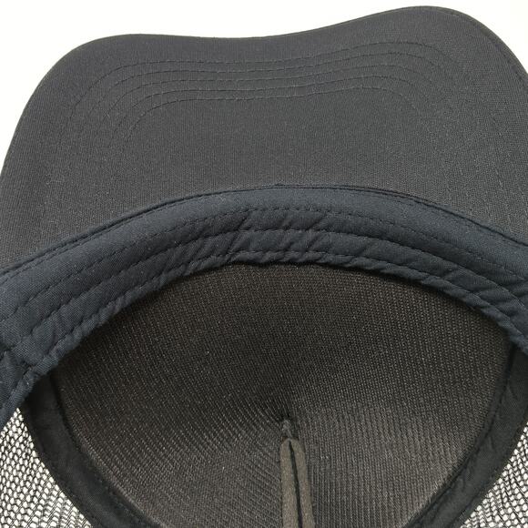 Quiksilver Snapback Mesh Back Trucker Hat Black One Size Adjustable - Picture 8 of 9